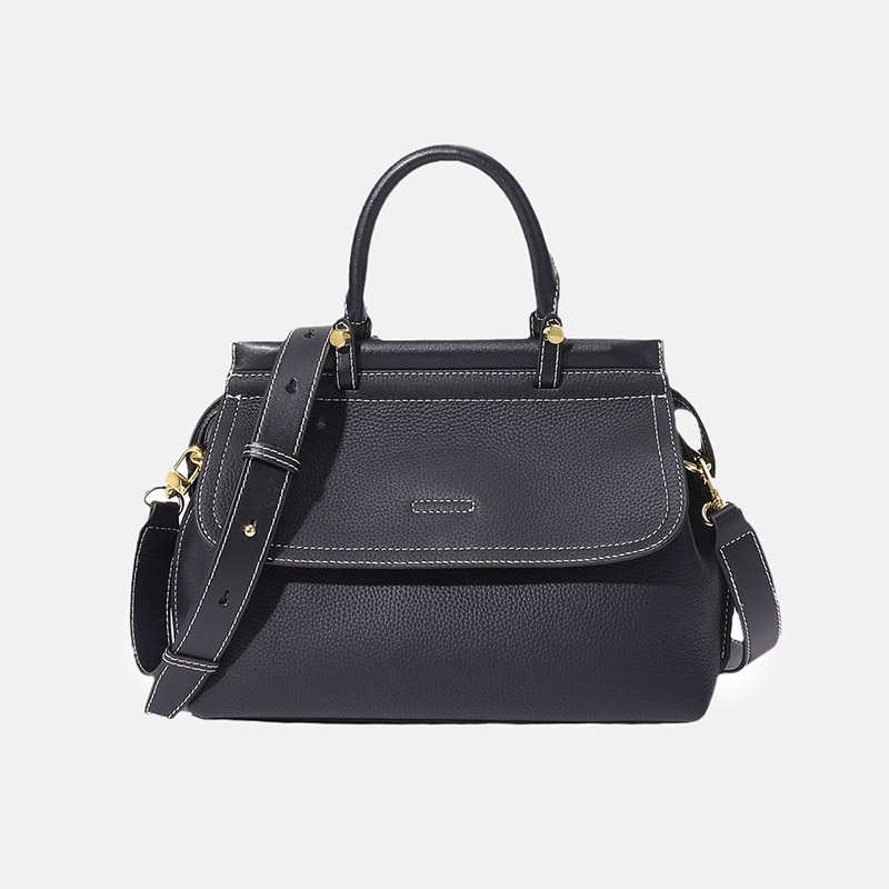 Women's Vintage Genuine Leather Magnetic Closure Crossbody Top Handle Bag