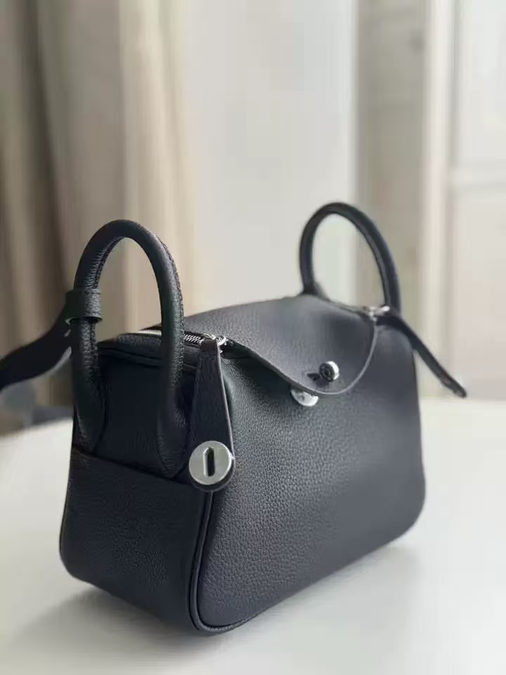 Mini Black Black Cuir Véritable Lychee texture Crossbody Sac à main photo review