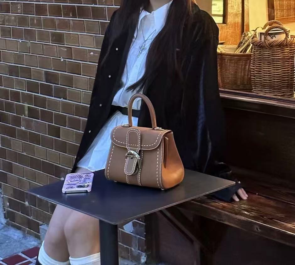 Women's Genuine Leather Buckle Closure Top Handle Bag with Crossbody Strap photo review