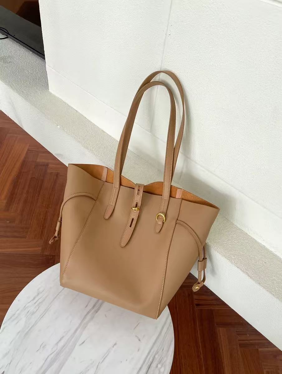 Grand sac fourre-tout vintage en cuir véritable à fermoir pour femmes photo review