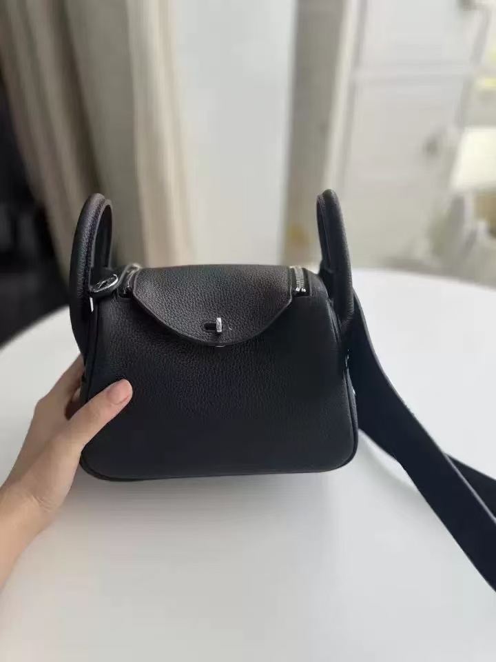 Mini Black Black Cuir Véritable Lychee texture Crossbody Sac à main photo review