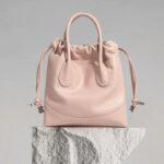 Women's Genuine Leather Ruched Drawstring Hobo Bag