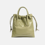 Women's Genuine Leather Ruched Drawstring Hobo Bag