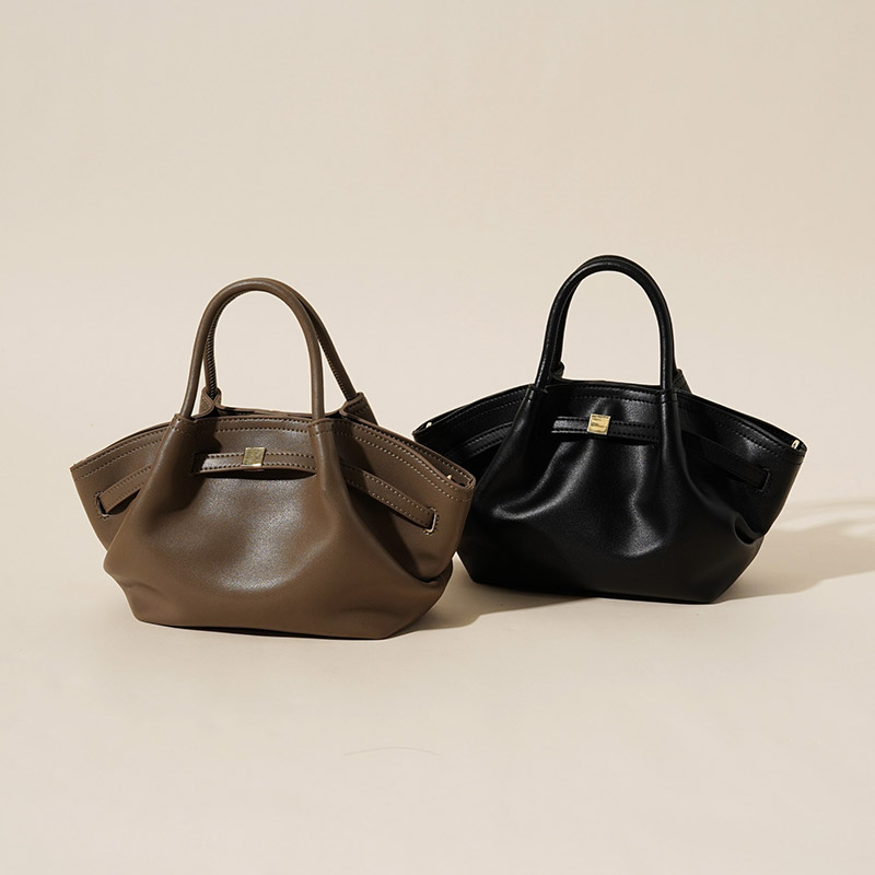 Minimalistische Crossbody-Tasche aus echtem Leder in Knödelform für Frauen