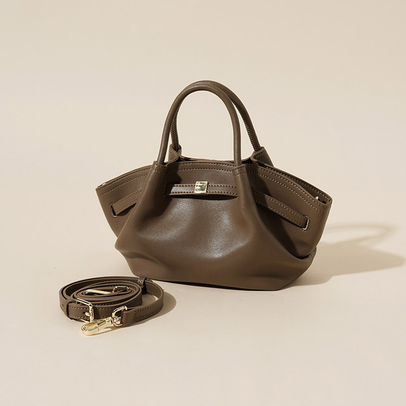 Minimalistische Crossbody-Tasche aus echtem Leder in Knödelform für Frauen