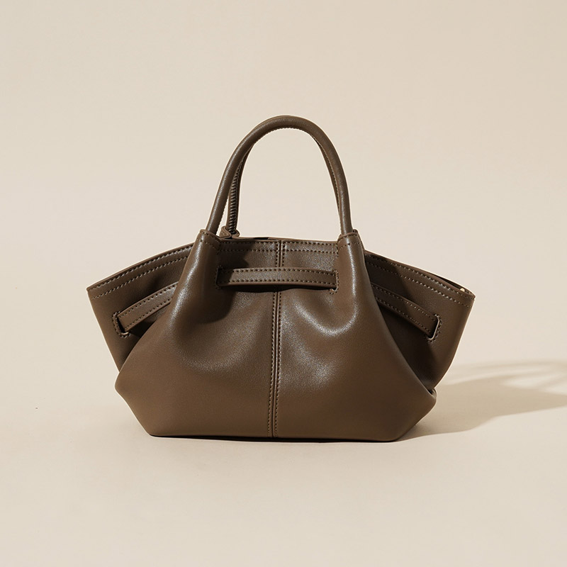Minimalistische Crossbody-Tasche aus echtem Leder in Knödelform für Frauen