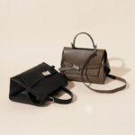 Women's Minimalist Genuine Leather Flap Top Handle Bag