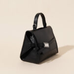 Women's Minimalist Genuine Leather Flap Top Handle Bag
