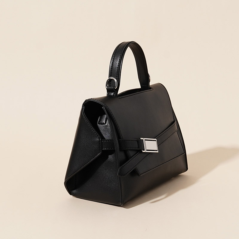 Women's Minimalist Genuine Leather Flap Top Handle Bag