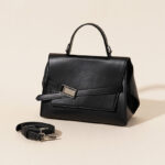 Women's Minimalist Genuine Leather Flap Top Handle Bag