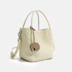 Women's Minimalist Genuine Leather Shoulder Bucket Bag