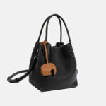 Women's Minimalist Genuine Leather Shoulder Bucket Bag
