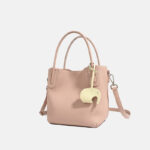 Women's Minimalist Genuine Leather Shoulder Bucket Bag