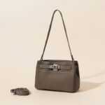 Sac à bandoulière en cuir véritable vintage pour femmes avec fermeture à clé