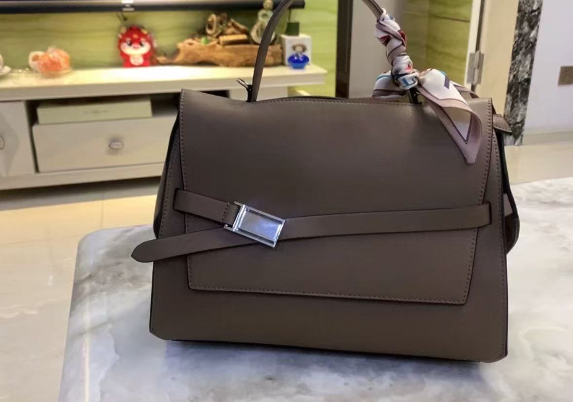 Women's Minimalist Genuine Leather Flap Top Handle Bag photo review