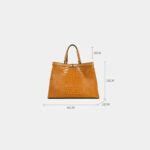 Grands sacs fourre-tout à fermeture en cuir véritable imprimé croco pour femmes