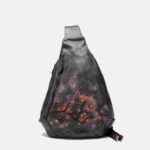 Sacs à main en cuir véritable vintage gaufré de fleurs pour femmes