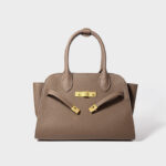 Sac à main en cuir véritable avec fermeture à clé pour femmes