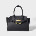 Sac à main en cuir véritable avec fermeture à clé pour femmes