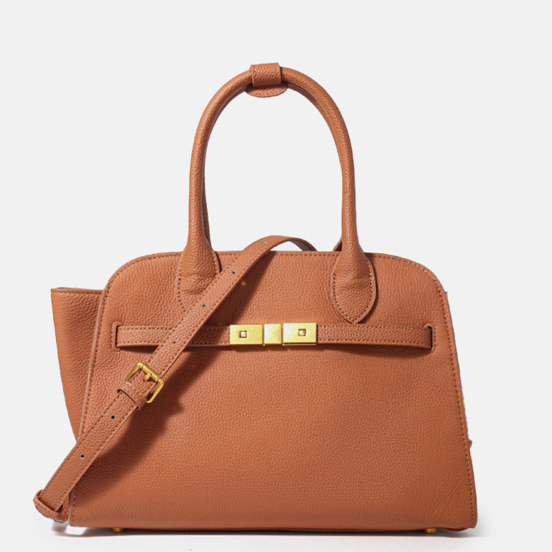 Sac à main en cuir véritable avec fermeture à clé pour femmes