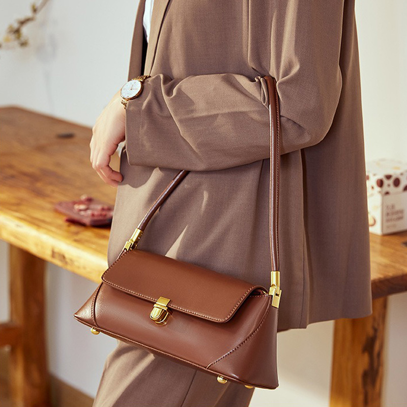 Baguette-Taschen aus echtem Leder für Frauen (Minimal)