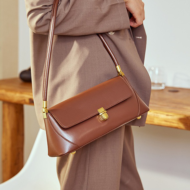 Baguette-Taschen aus echtem Leder für Frauen (Minimal)