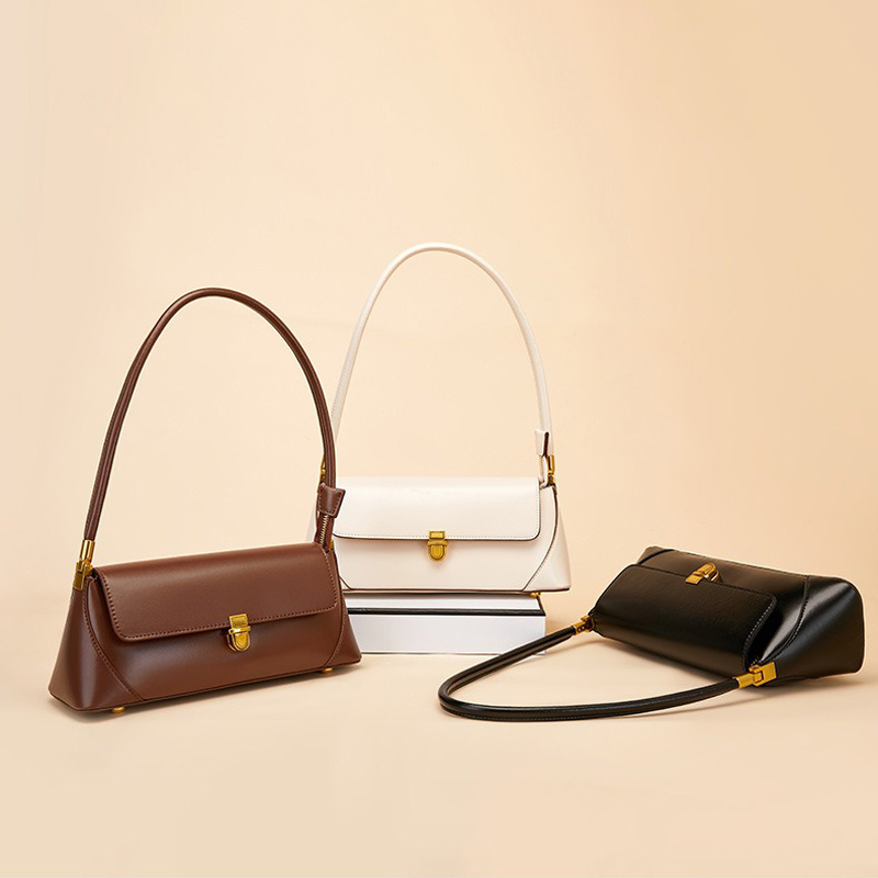 Baguette-Taschen aus echtem Leder für Frauen (Minimal)