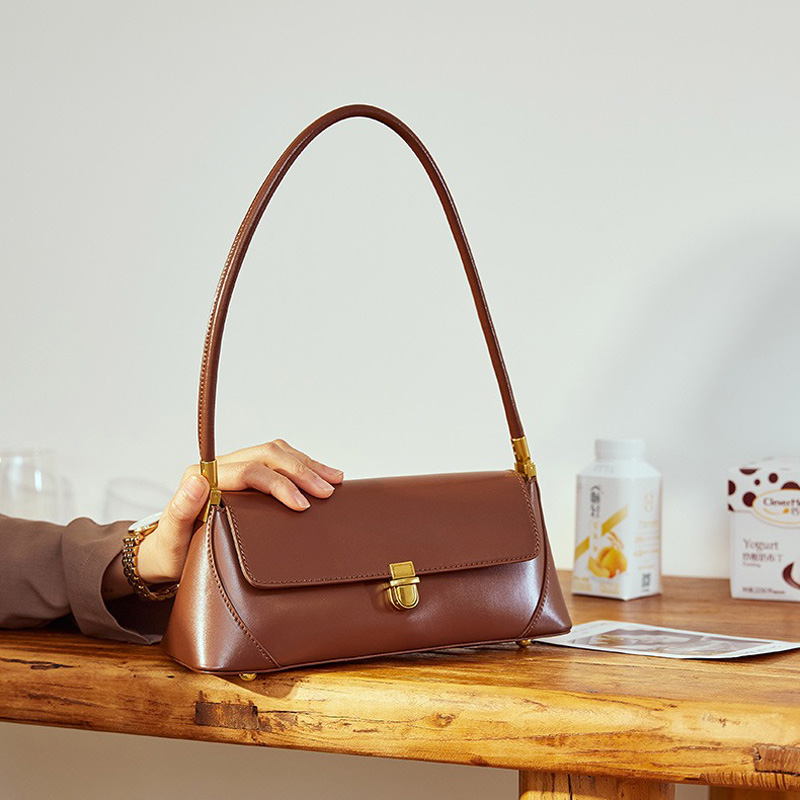 Baguette-Taschen aus echtem Leder für Frauen (Minimal)