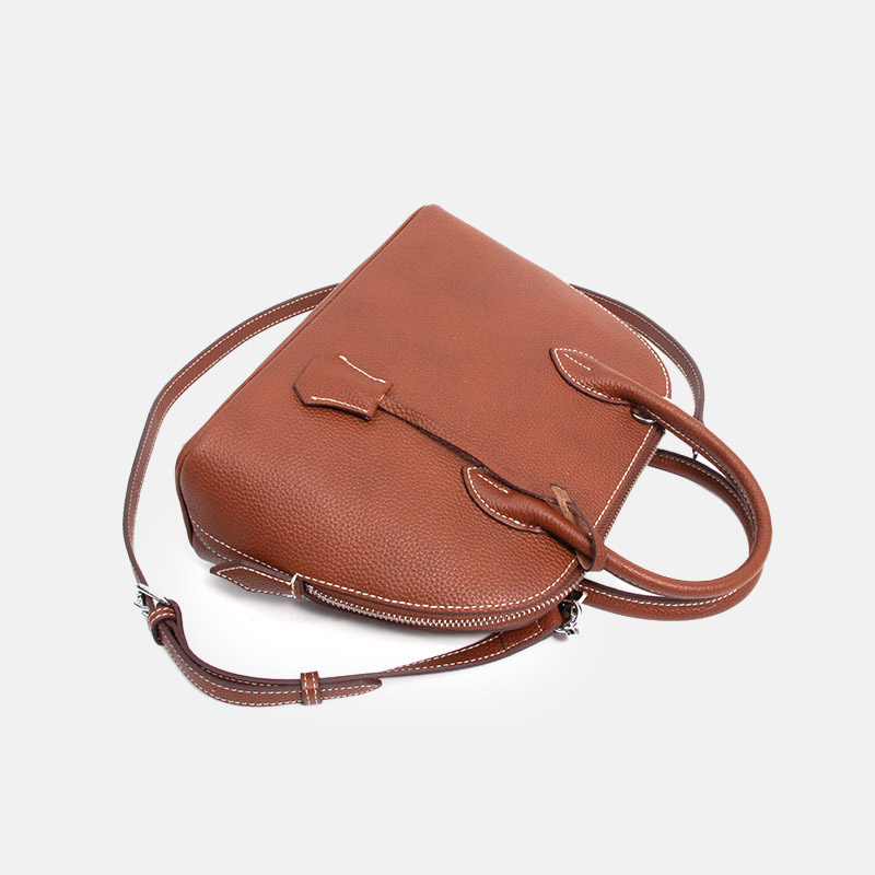 Sac à main en cuir véritable en forme de coquillage pour femme