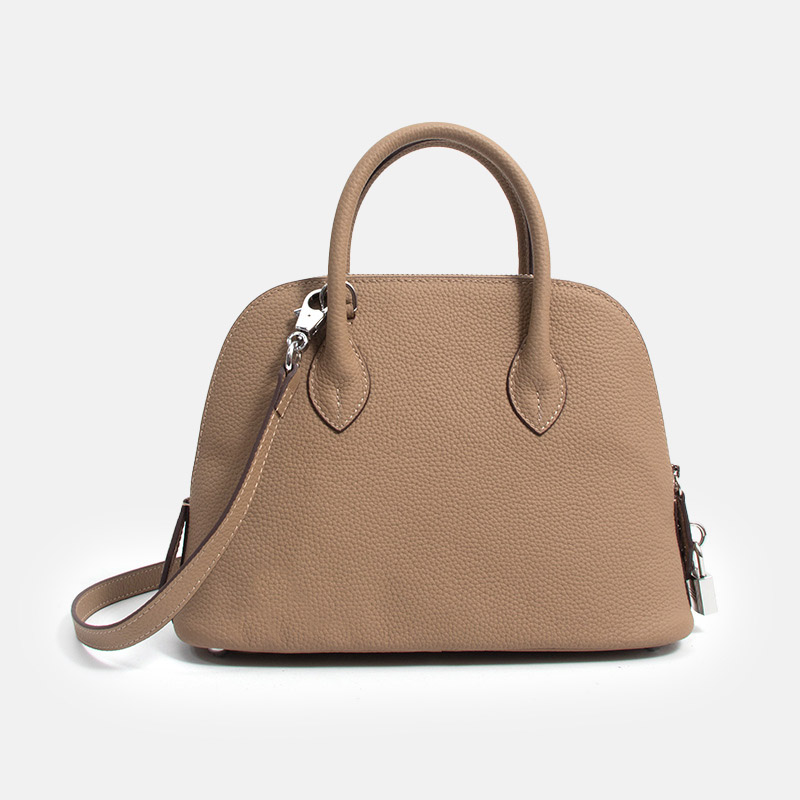 Sac à main en cuir véritable en forme de coquillage pour femme