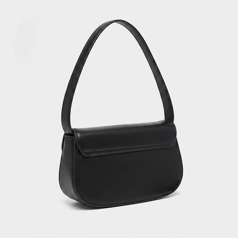 Women's Letter D Genuine Leather Baguette Shoulder Bags