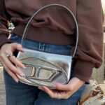 Women's Letter D Genuine Leather Baguette Shoulder Bags