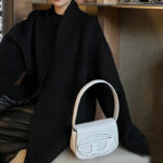 Women's Letter D Genuine Leather Baguette Shoulder Bags
