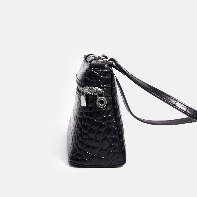 Sac à main en cuir véritable Crocodile Minimalist Crossbody Top Handle Bag de la femme