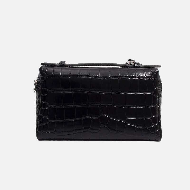 Sac à main en cuir véritable Crocodile Minimalist Crossbody Top Handle Bag de la femme