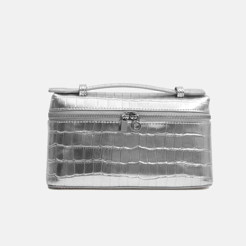 Sac à main en cuir véritable Crocodile Minimalist Crossbody Top Handle Bag de la femme