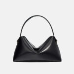 Minimalistische Handtasche aus echtem Leder in Knödelform für Damen