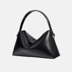 Minimalistische Handtasche aus echtem Leder in Knödelform für Damen