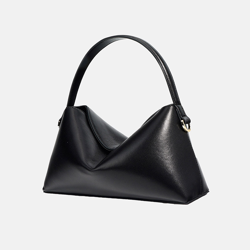 Minimalistische Handtasche aus echtem Leder in Knödelform für Damen