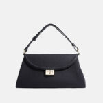Minimalistische Damenhandtasche aus echtem Leder mit Schloss