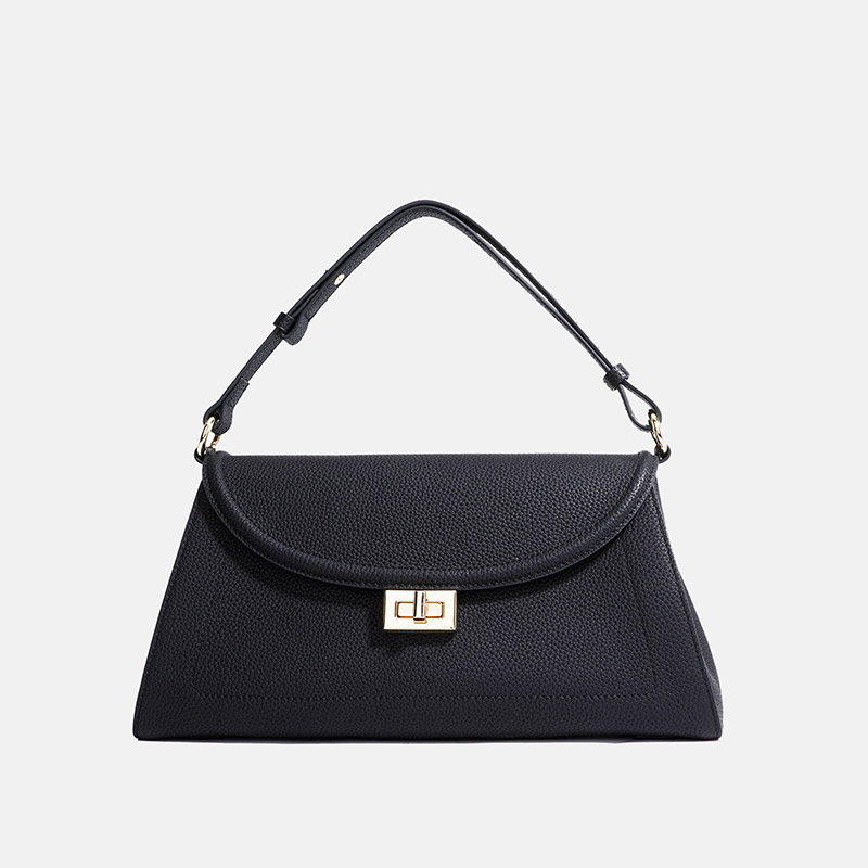 Minimalistische Damenhandtasche aus echtem Leder mit Schloss