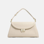 Minimalistische Damenhandtasche aus echtem Leder mit Schloss