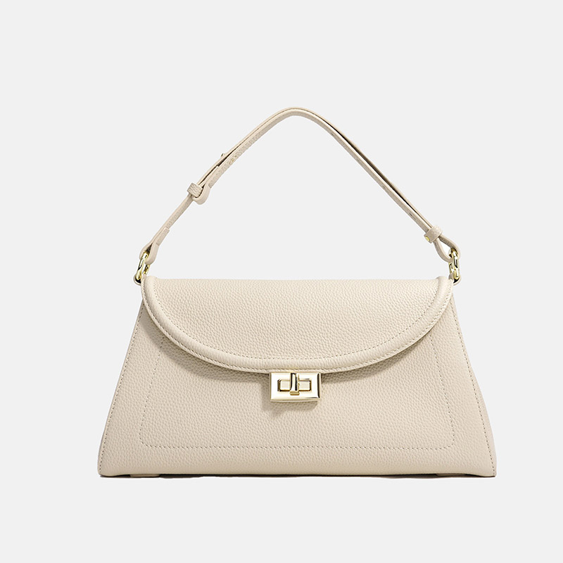 Minimalistische Damenhandtasche aus echtem Leder mit Schloss