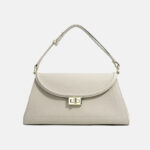 Minimalistische Damenhandtasche aus echtem Leder mit Schloss