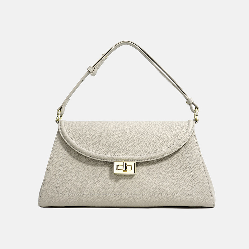 Minimalistische Damenhandtasche aus echtem Leder mit Schloss