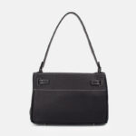 Women's Minimalist Genuine Leather Lock-Clasp Shoulder Bag