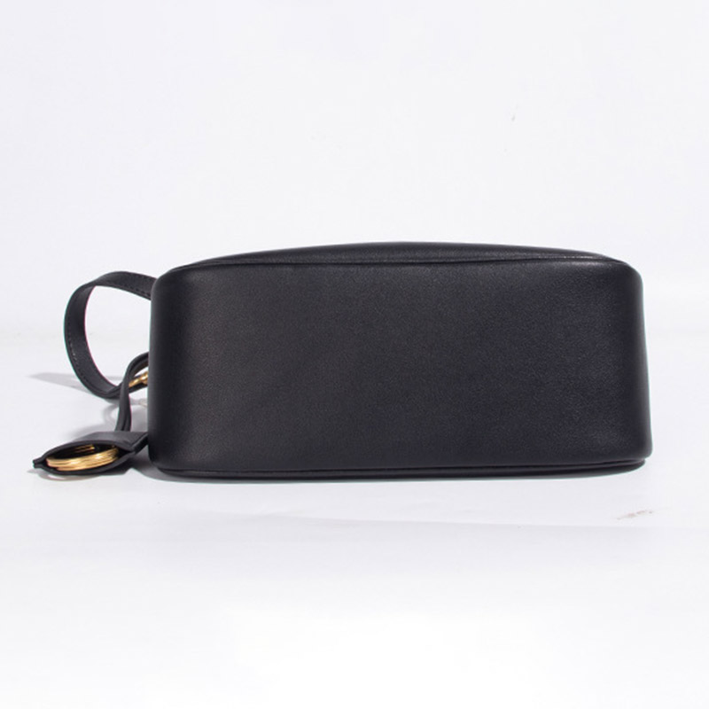 Women's Minimalist Genuine Leather Lock-Closure Zipper Shoulder Bag