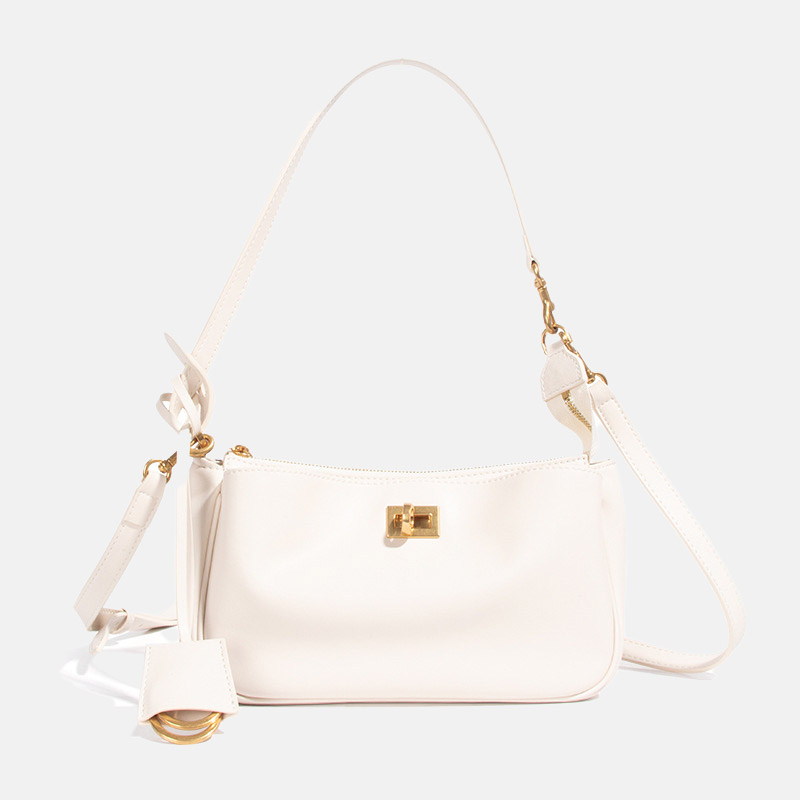 Sac à bandoulière minimaliste en cuir véritable à fermeture à glissière pour femmes