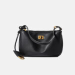 Minimalistische Damen Echtleder Schloss Reißverschluss Umhängetasche Baguette Tasche