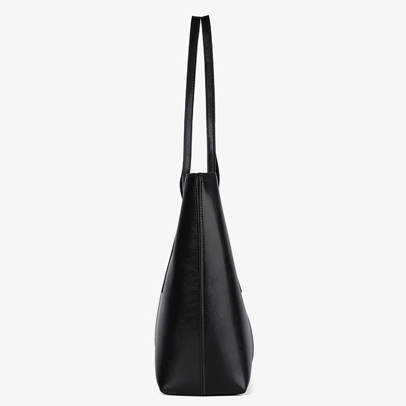 Women's Oily Crackle Genuine Leather Large Shoulder Tote Bags